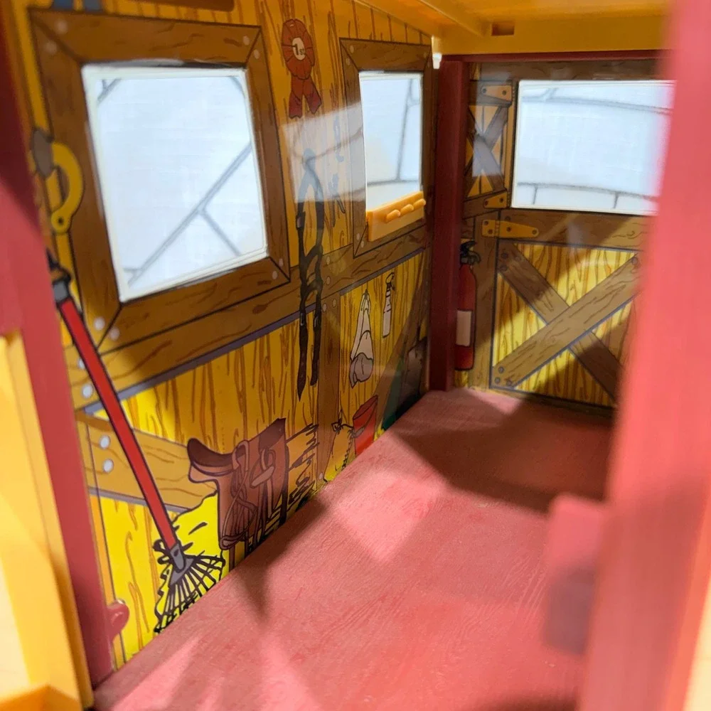 Vintage Grand Champions Horse Stall Stable Red‎ Yellow Marchon Toy Playset Piece